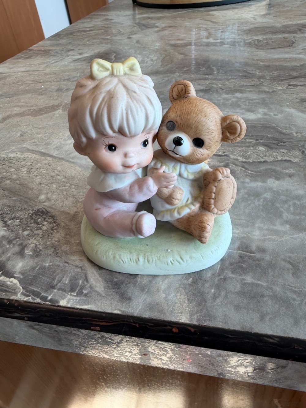 HOMCO figurine of baby girl with her teddy bear